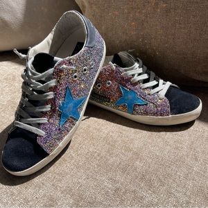 Multi glitter / suede super star golden goose